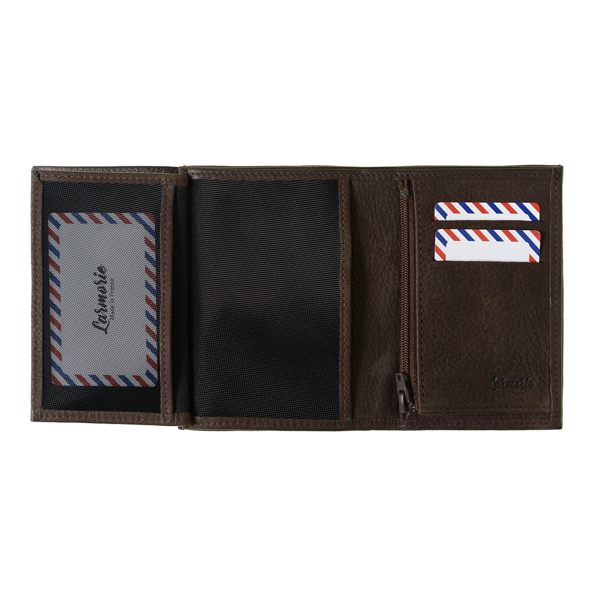 VICTOR Nubuck leather junior wallet Burnished Earth 