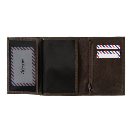 VICTOR Nubuck leather junior wallet Burnished Earth 