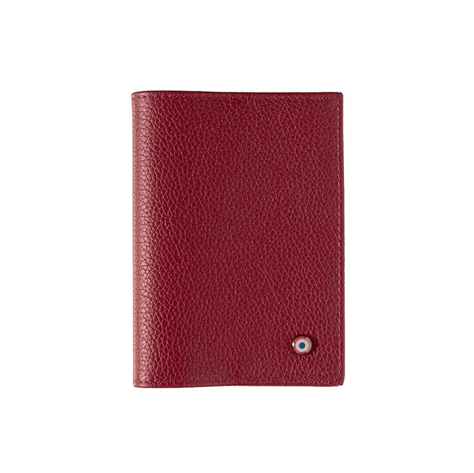 Louis Grained Leather Passport Holder Meadow Green