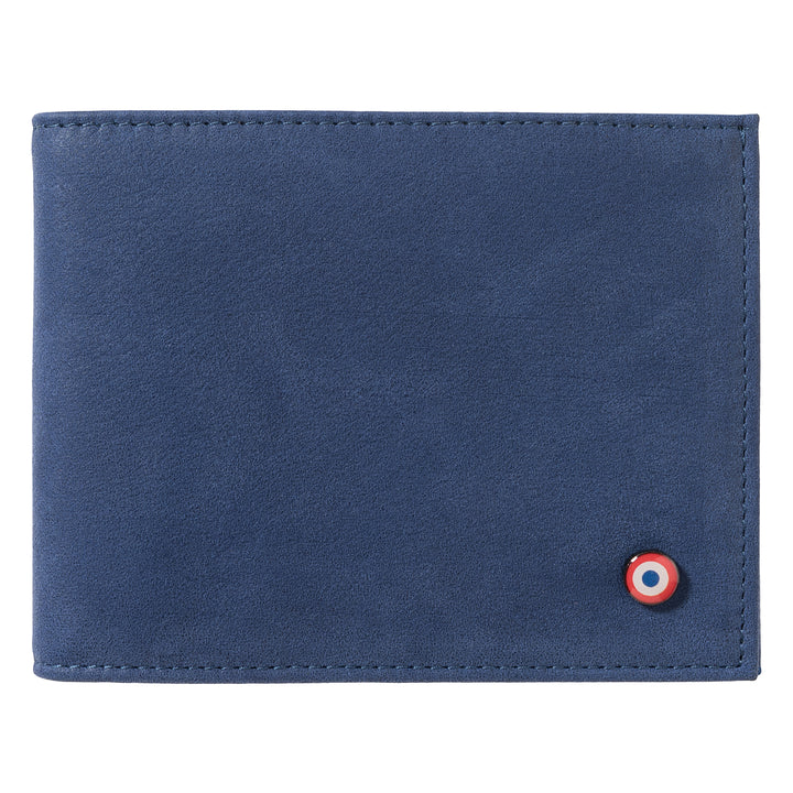 ARTHUR 2.0 Cuir Nubuck Portefeuille Italien Mer Indigo Personnalisé