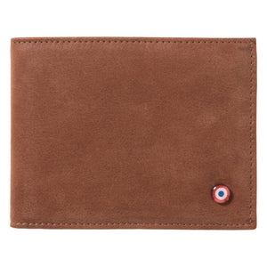 Arthur Fish Leather and Nubuck Leather Italian Wallet Burnished Earth 