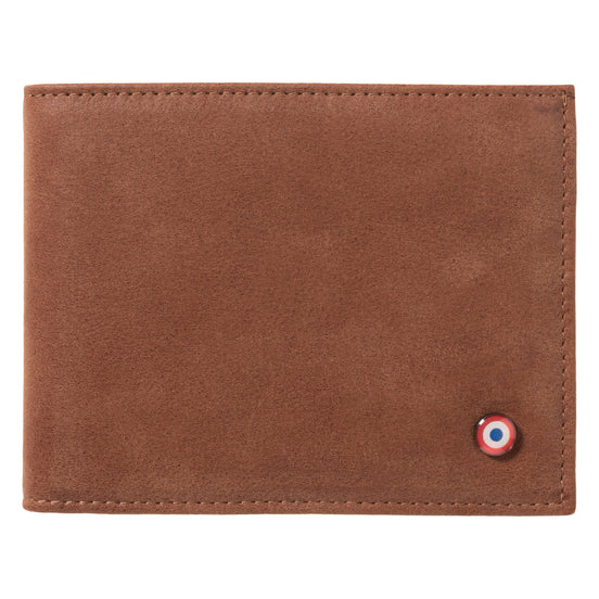 Arthur Cuir de Poisson et Cuir Nubuck Portefeuille  Italien Terre Brunie
