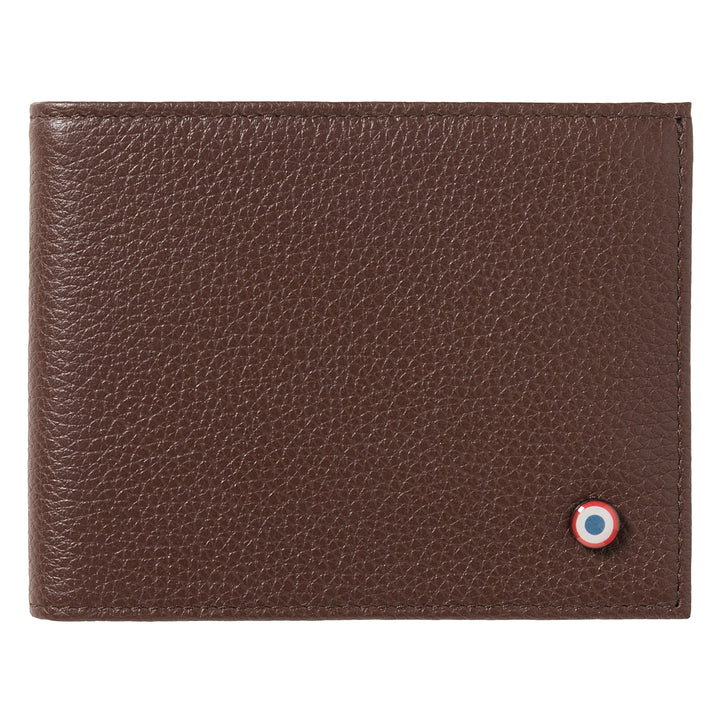 votre portefeuille italien simplifié homme, en cuir grainé marron. Avec 7 rangements pour cartes, rangement pour pièce de monnaie et billet. Egalement disponible en cuir de vachette, lisse, nubuck et vintage. L'Armorie, spécialisée dans l'accessoire pour homme, artisanal et 100% Made in France