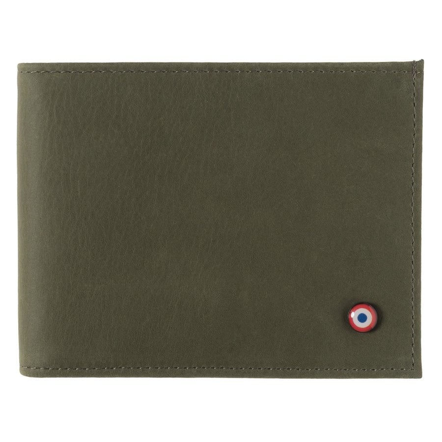 ARTHUR 2.0 Cuir Vintage Portefeuille Italien Bois Vert Personnalisé