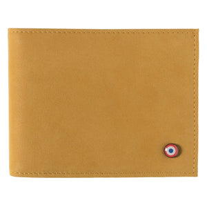 ARTHUR 2.0 Nubuck Leather Italian Wallet Sun Yellow Personalized