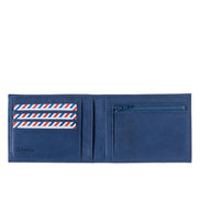 ARTHUR 2.0 Nubuck Leather Italian Wallet Indigo Sea