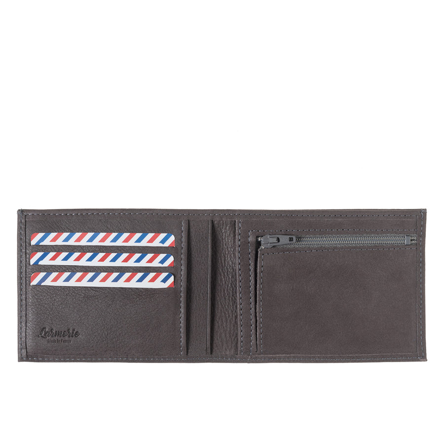 Arthur 2.0 Nubuck Leather Italian Wallet Cloud Gray