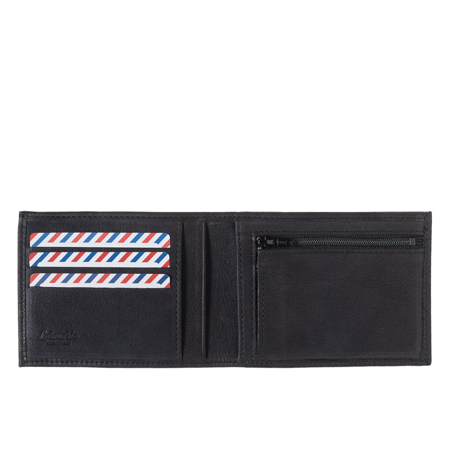 ARTHUR 2.0 Nubuck Leather Italian Wallet Black is black