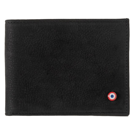 Arthur  Cuir de Poisson et Cuir Nubuck Portefeuille Italien Noir c'est Noir