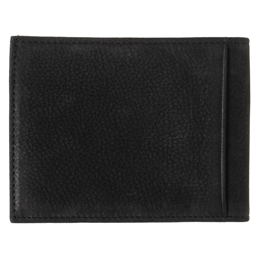 Arthur  Cuir de Poisson et Cuir Nubuck Portefeuille Italien Noir c'est Noir