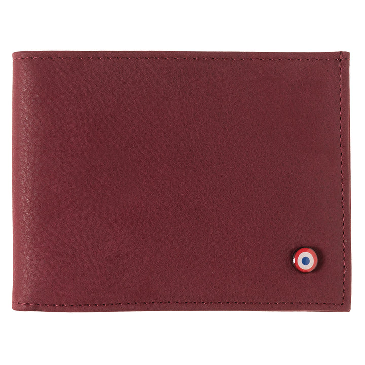 Arthur Fish Leather and Nubuck Leather Italian Wallet Red Vine