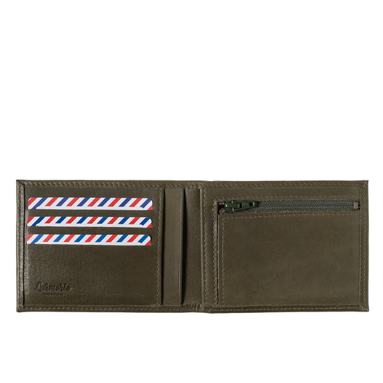 ARTHUR 2.0 Vintage Leather Italian Wallet Green Wood Personalized