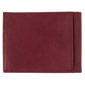 Arthur Fish Leather and Nubuck Leather Italian Wallet Red Vine