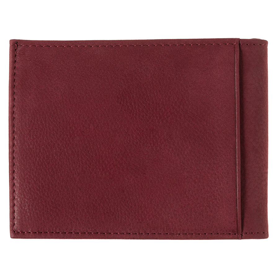 Arthur Fish Leather and Nubuck Leather Italian Wallet Red Vine