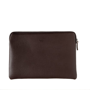 Pochette d'Ordinateur Gabriel Cuir Grainé Terre Brunie Personnalisée