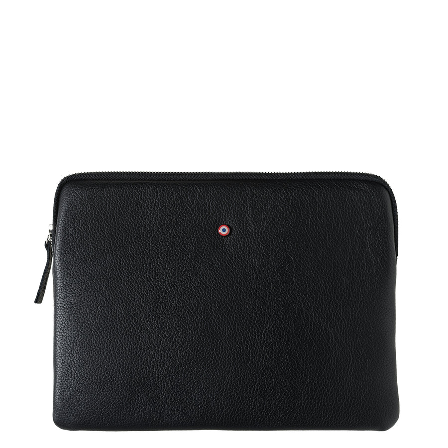 Guillaume Ipad Pouch Black Grained Leather C’est Noir 