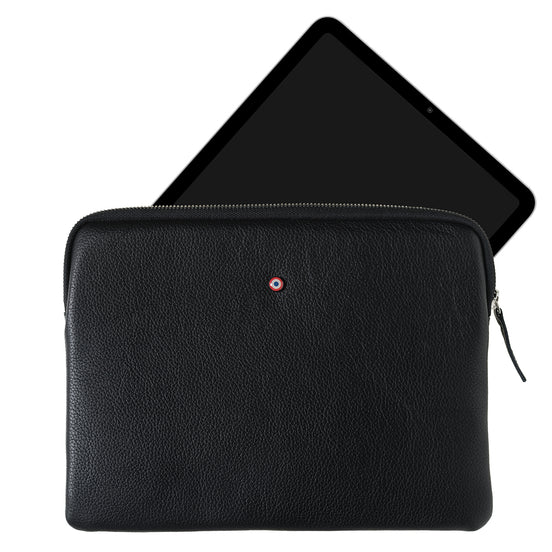 Pochette d'Ipad Guillaume cuir Grainé Noir C'est Noir