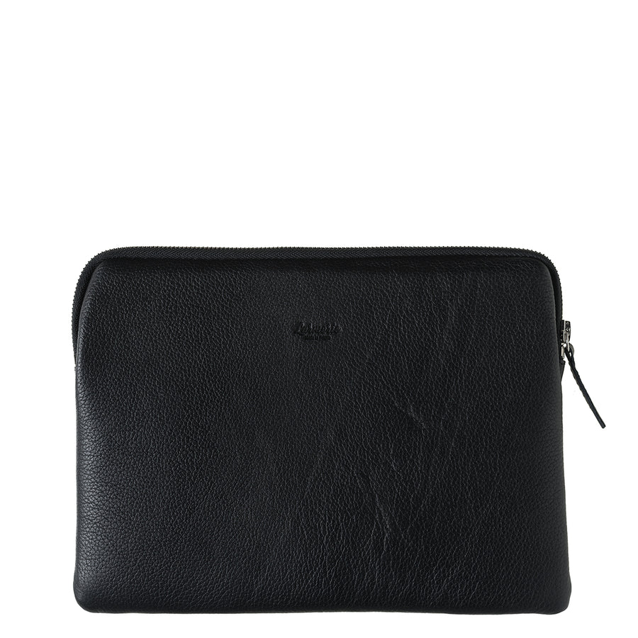 Guillaume Ipad Pouch Black Grained Leather C’est Noir 