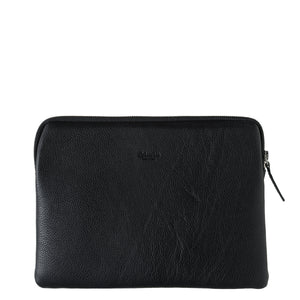 Guillaume Ipad pouch in black grained leather It’s Black Personalized 