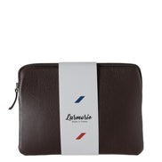 Guillaume Ipad pouch Grained Earth Burnished leather 
