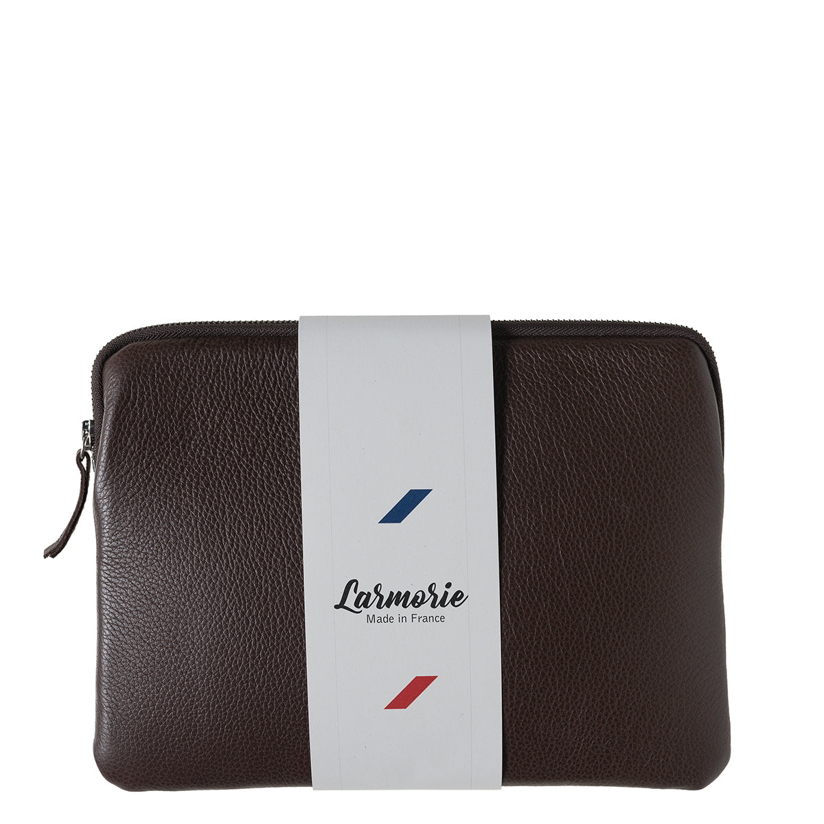 Guillaume Ipad pouch Grained Earth Burnished leather 
