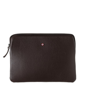 Guillaume Ipad pouch Grained Earth Burnished leather 