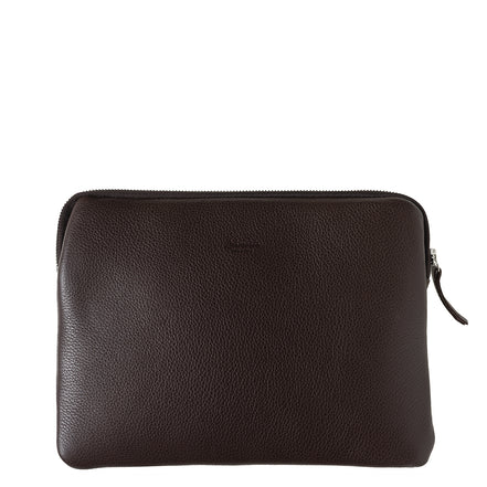 Guillaume Ipad pouch Grained Earth Burnished leather 