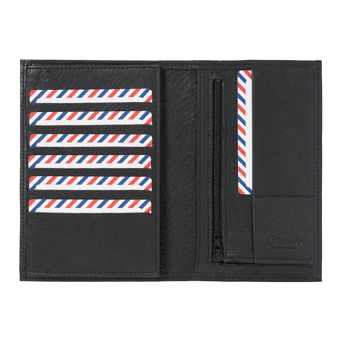 GUSTAVE Cuir nubuck 2 volets Noir c'est noir