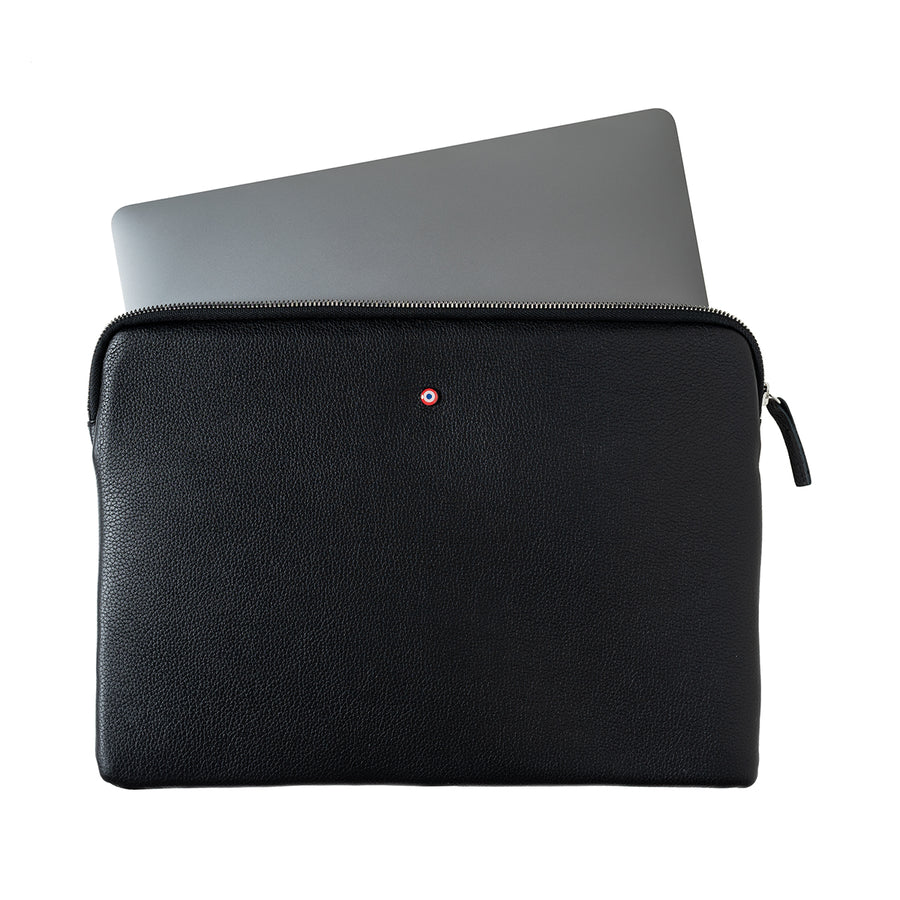 Gabriel Computer Bag Black Grained Leather is Black