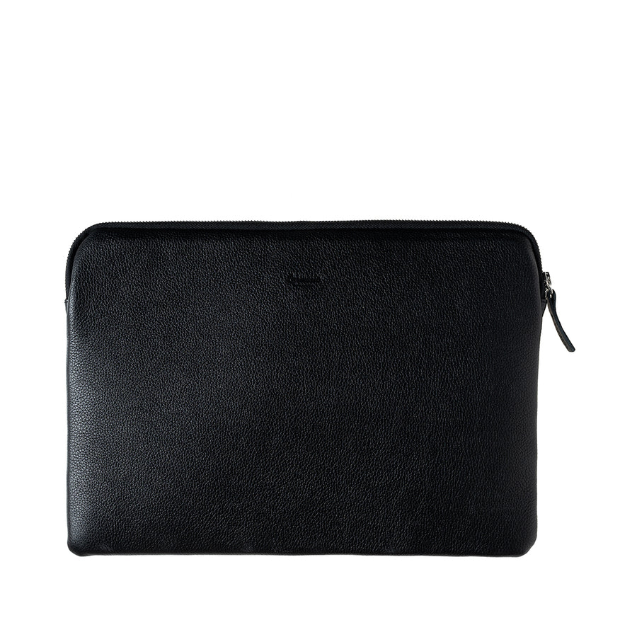 Pochette d'Ordinateur Gabriel Cuir Grainé Noir c'est Noir