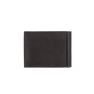 Hector Nubuck Leather Italian Wallet Money Clip Cloud Gray