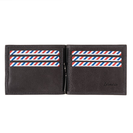 Hector Cuir Nubuck Portefeuille Italien Pince à Billets Nuage Gris