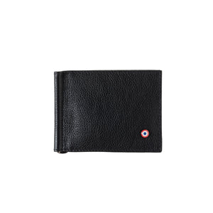 Hector Grained Leather Italian Wallet Money Clip Black It's Black