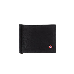 Hector Nubuck Leather Italian Wallet Money Clip Black it's Black Personalized