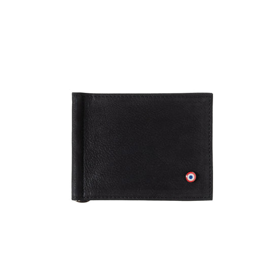 Hector Nubuck Leather Italian Wallet Money Clip Black it's Black Personalized