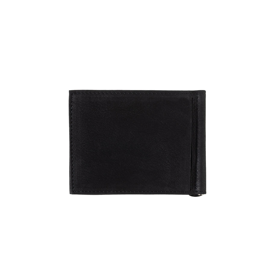 Hector Nubuck Leather Italian Wallet Money Clip Black it's Black Personalized