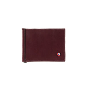 Hector Smooth Leather Italian Wallet Money Clip Red Vine