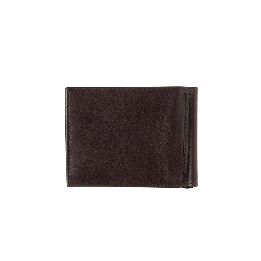 Hector Smooth Leather Italian Wallet Money Clip Burnished Earth