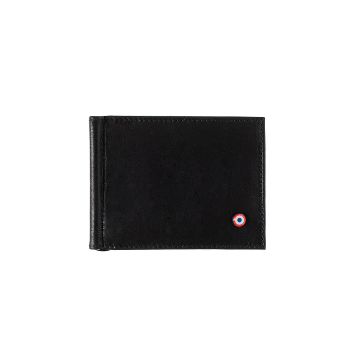 Hector Smooth Leather Italian Wallet Money Clip Black it's Black