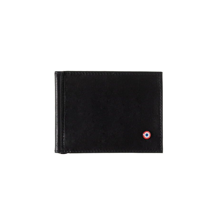 Hector Smooth Leather Italian Wallet Money Clip Black it's Black Personalized