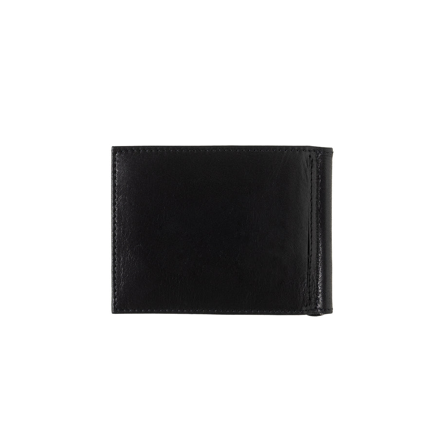 Hector Smooth Leather Italian Wallet Money Clip Black it's Black Personalized