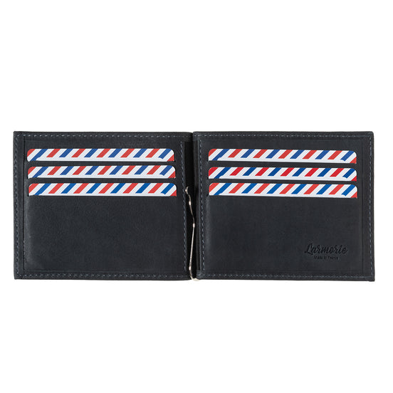Hector Cuir Vintage Portefeuille Italien Pince à Billets Nuage gris