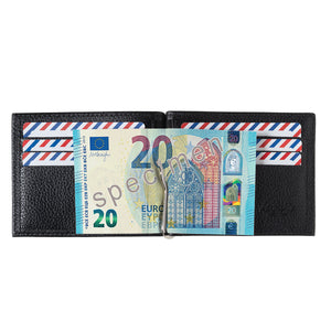 Hector Smooth Leather Italian Wallet Money Clip Black it's Black