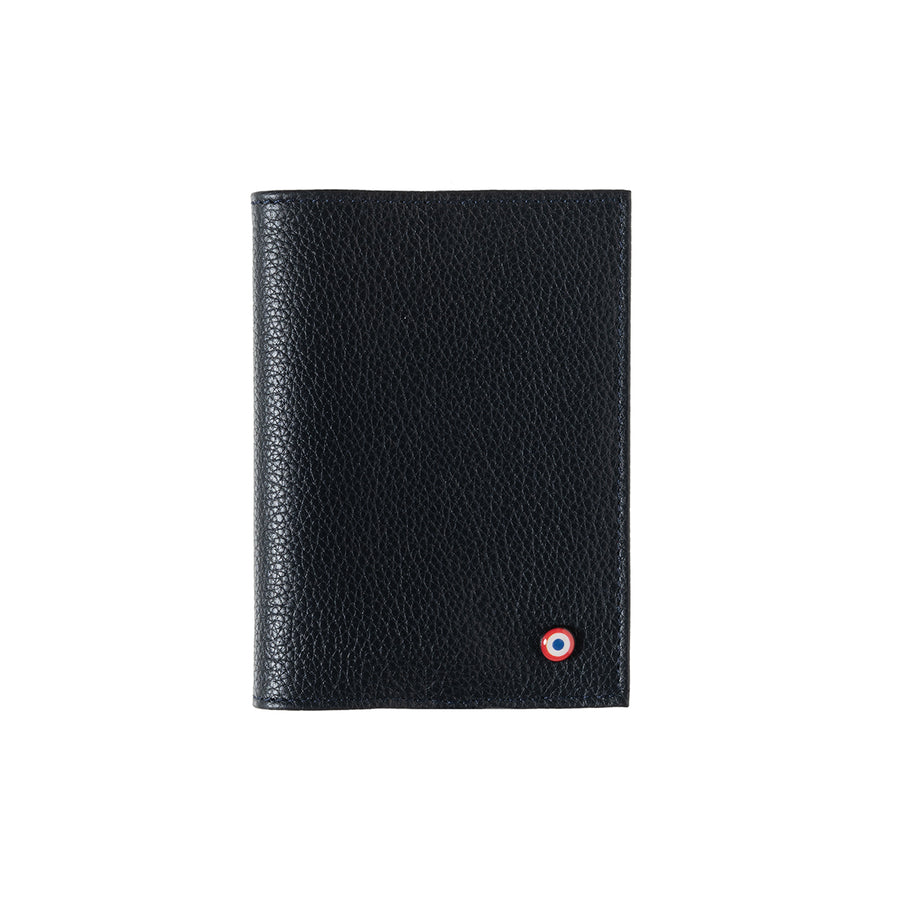 Louis Grained Leather Personalized Blue Moon Passport Holder