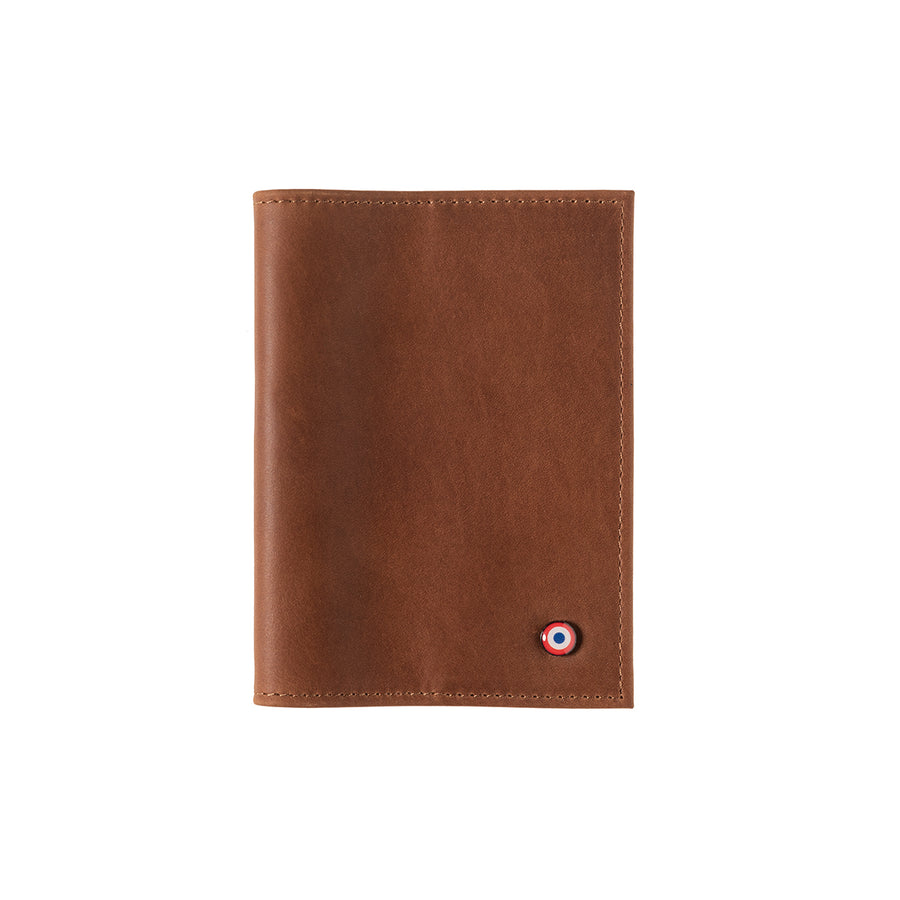 Louis Vintage Leather Passport Holder Burnished Earth Personalized