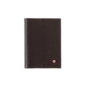 Louis Grained Leather Personalized Burnished Earth Passport Holder