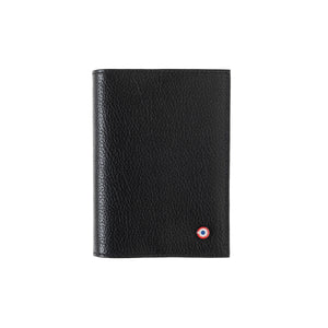 Louis Grained Leather Passport Holder Black It's Black