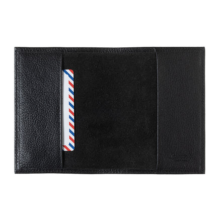 Louis Grained Leather Passport Holder Black It's Black