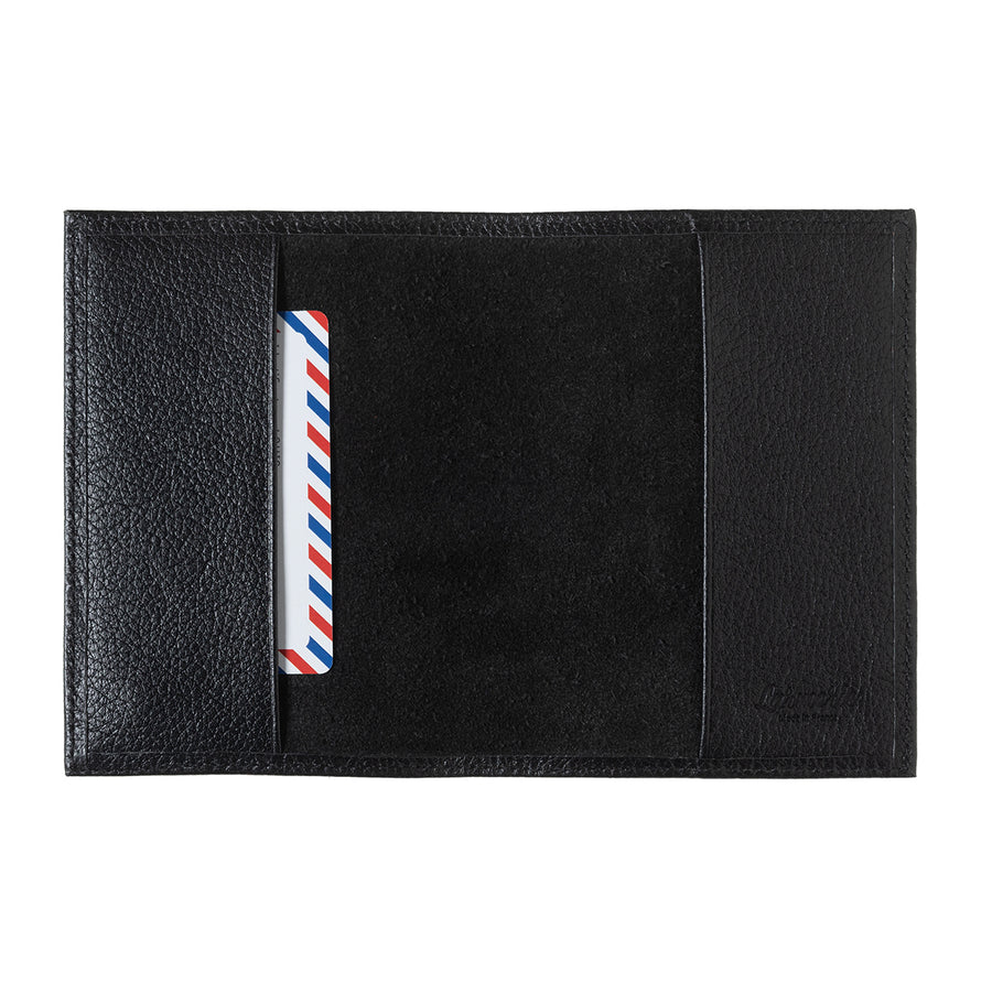 Louis Grained Leather Passport Holder Black It's Black