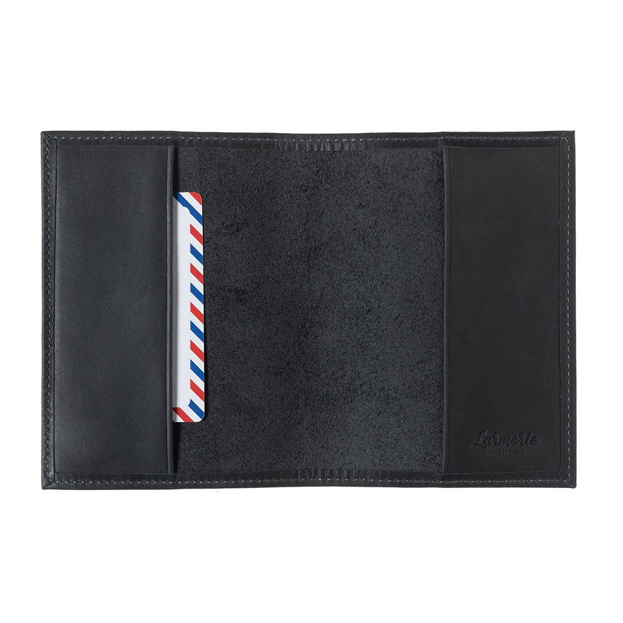 Louis Vintage Leather Passport Holder Cloud Gray